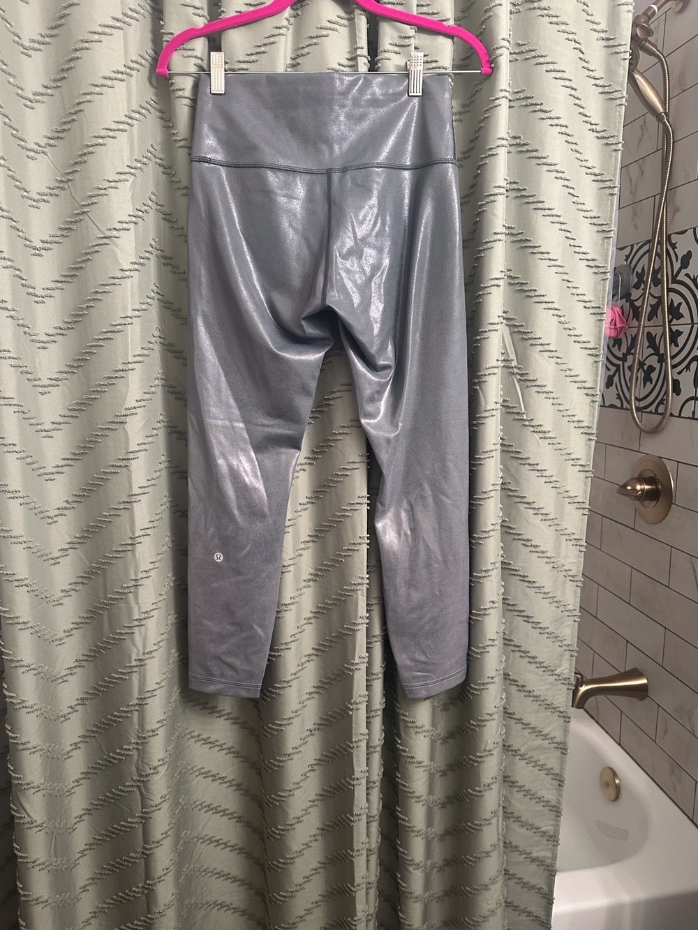 Lululemon x Peloton Metallic Silver Gradient High-Rise Leggings | Size 8